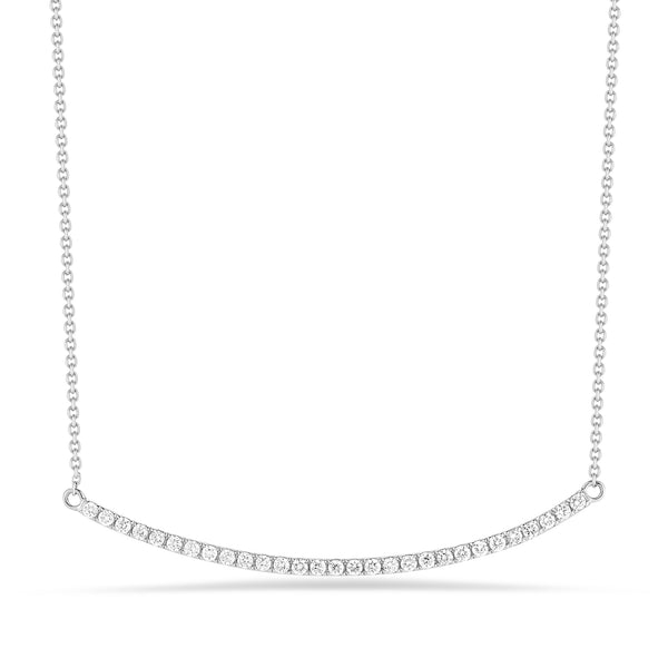 Curved Diamond Bar Necklace - Nuha Jewelers