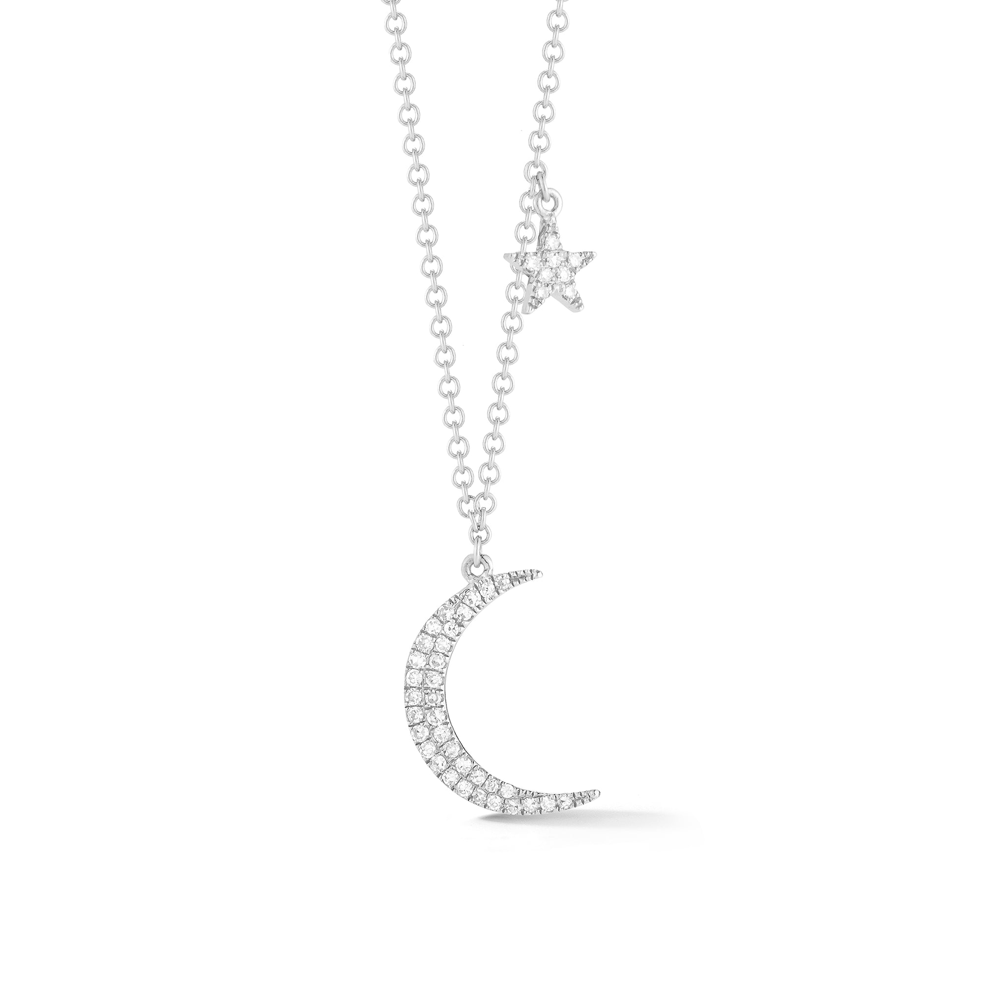 Diamond Moon & Star Necklace - Nuha Jewelers
