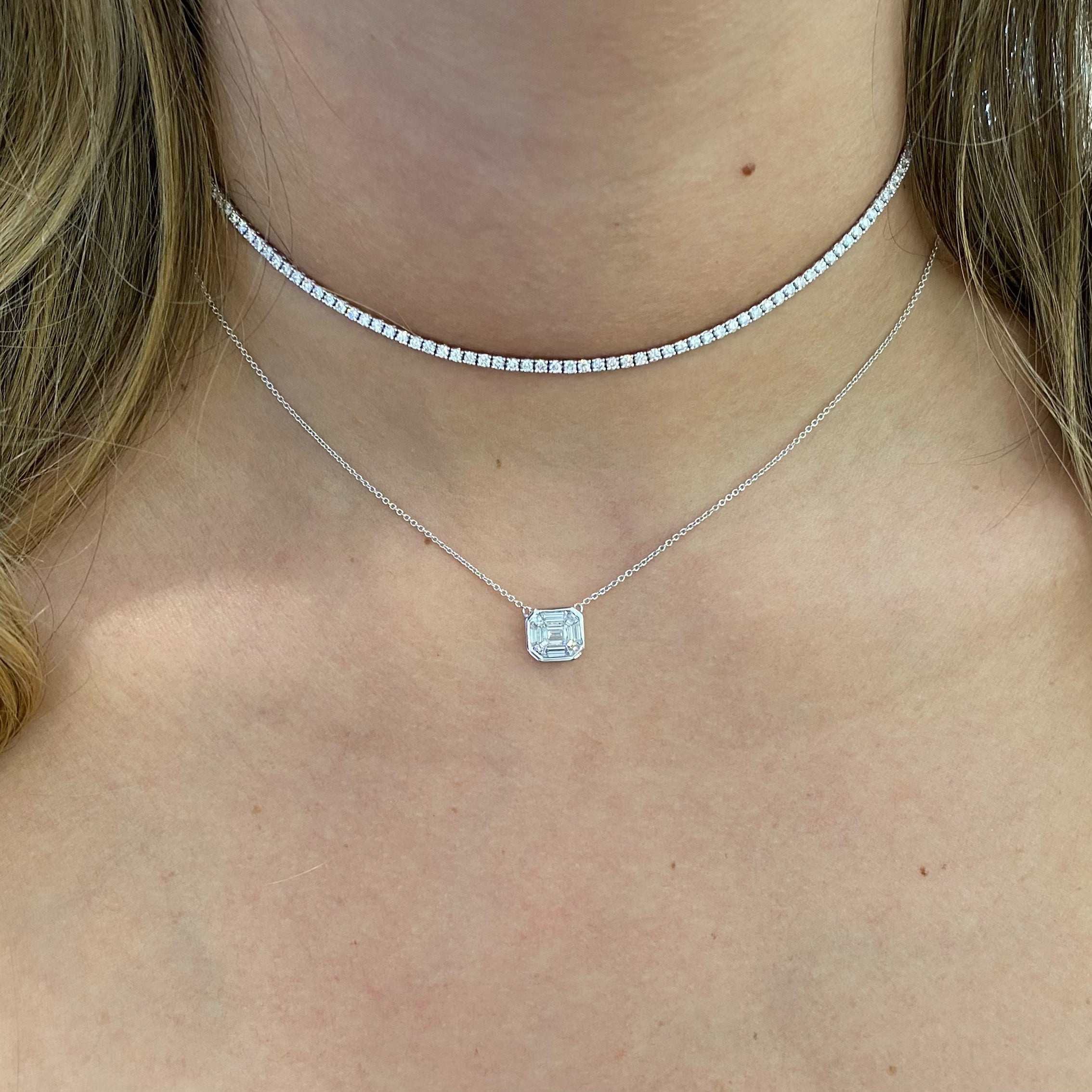Emerald Cut Diamond Solitaire Necklace (0.40 ct) | Costco