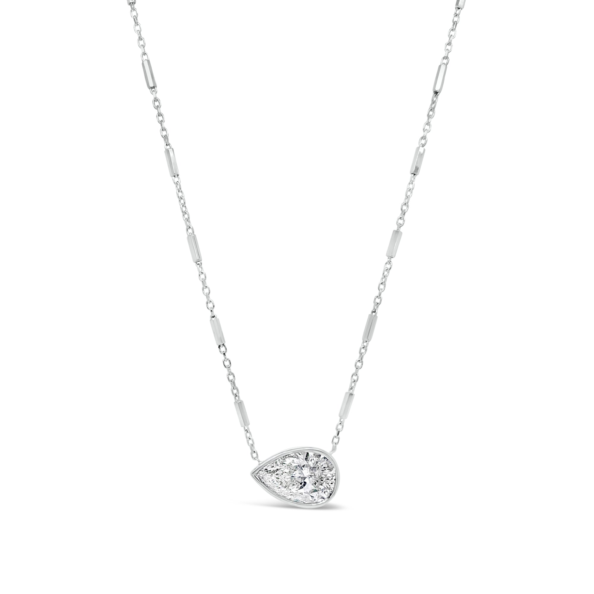 Pear-Shaped Diamond Pendant Necklace   - 1.06cts, I color & I2 in clarity