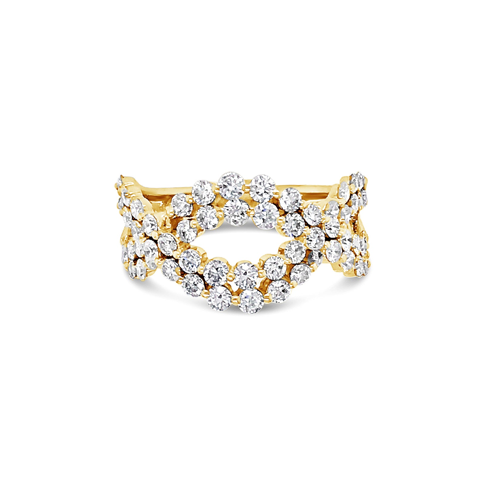 Diamond & Gold Curb Flexible Chain Ring - Nuha Jewelers