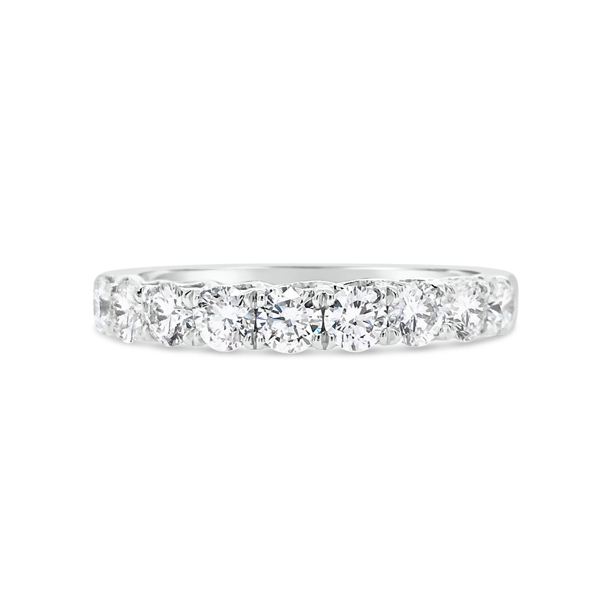 9 Stone Diamond Wedding Band - Nuha Jewelers
