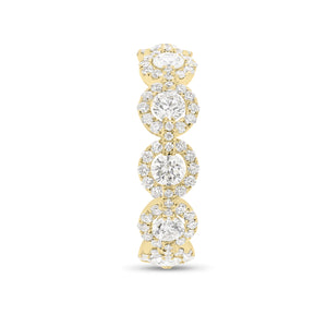 Circular Diamond Eternity Ring  -18k gold weighing 3.07 grams  -11 round diamonds weighing 1.12 carats  -143 round diamonds weighing .78 carats