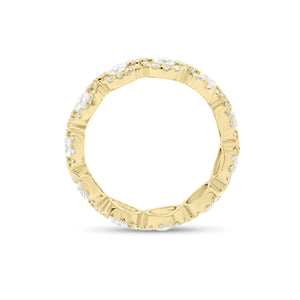 Circular Diamond Eternity Ring  -18k gold weighing 3.07 grams  -11 round diamonds weighing 1.12 carats  -143 round diamonds weighing .78 carats