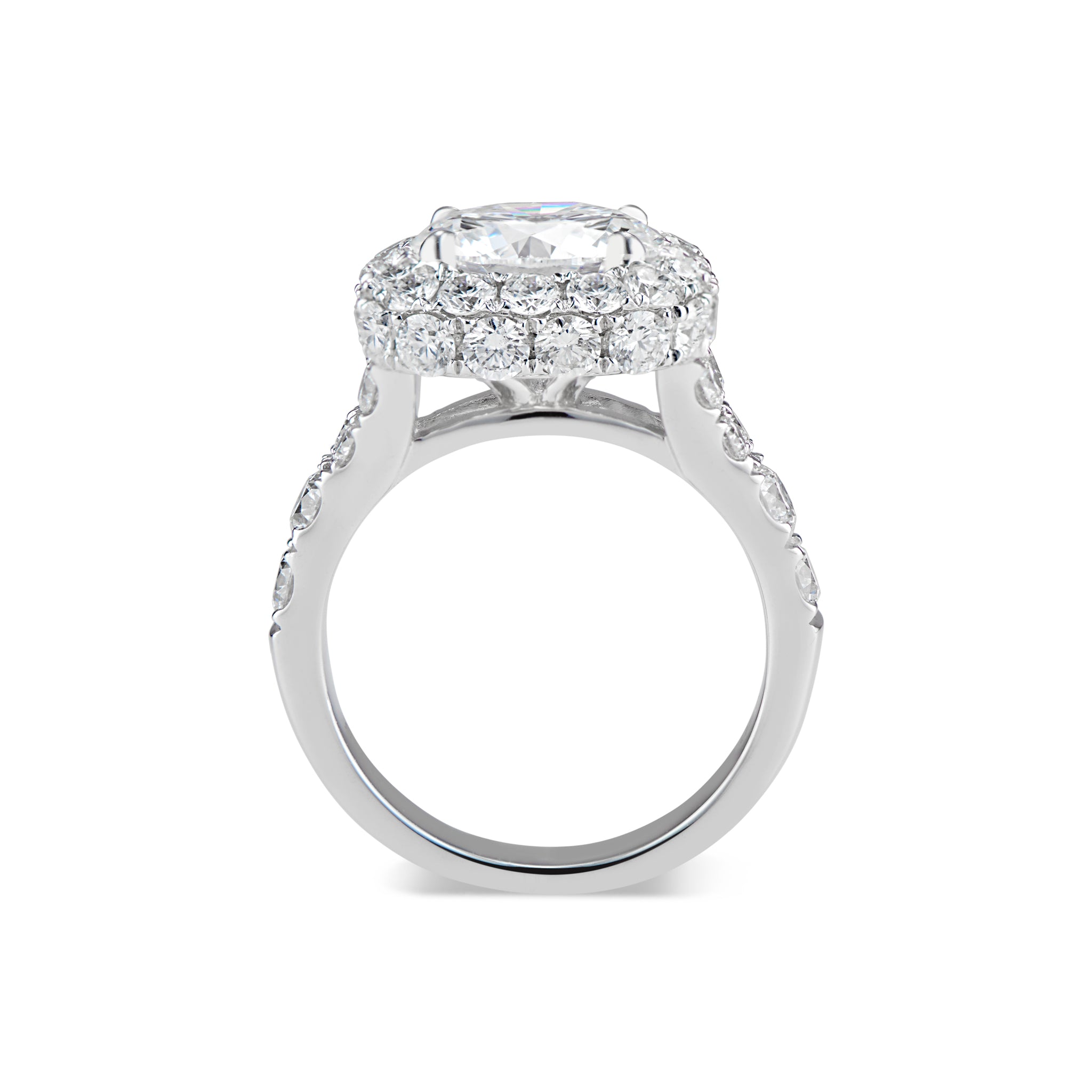 Cushion Double Edge Halo Diamond Engagement Ring - Nuha Jewelers