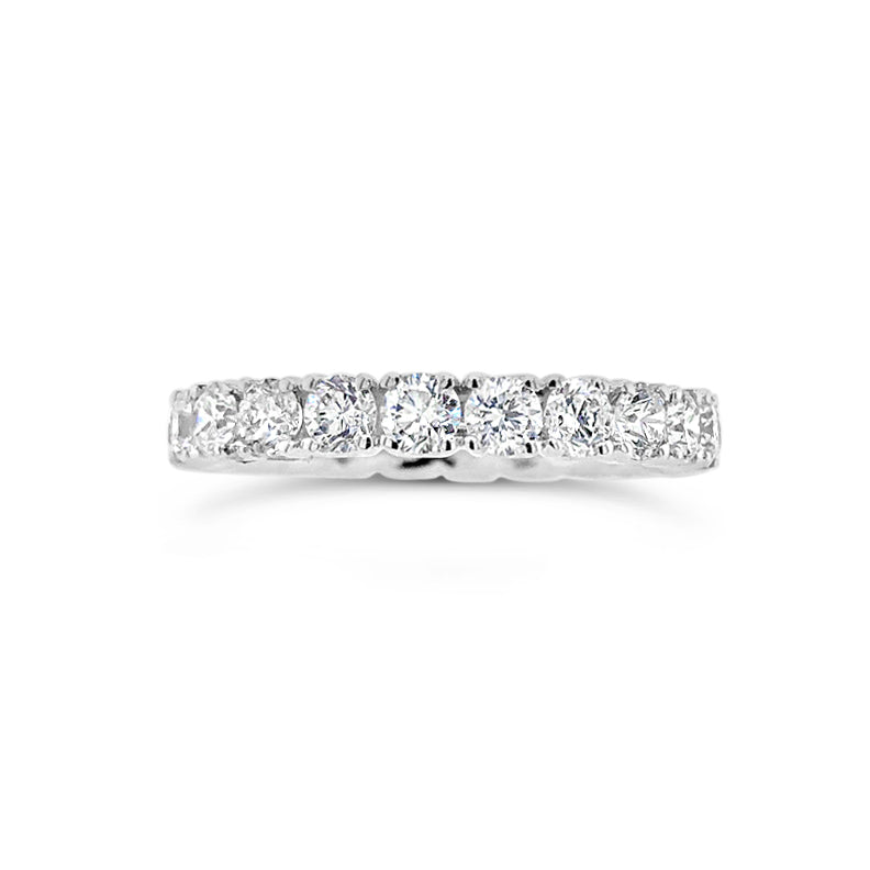 4 Prong Diamond Half Eternity Wedding Band