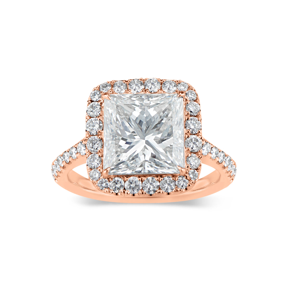 Princess-Cut Diamond Halo Engagement Ring - Nuha Jewelers