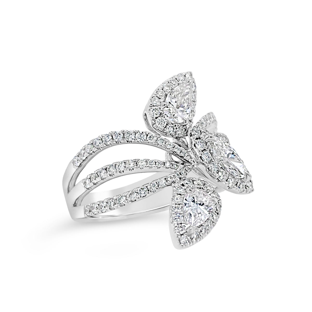 Pear and Marquise-Shaped Diamond Statement Ring - Nuha Jewelers