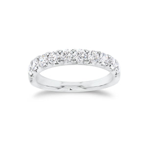 1 ct Diamond Wedding Band  - 18K gold weighing 3.33 grams  - 11 round diamonds totaling 1.0 carat