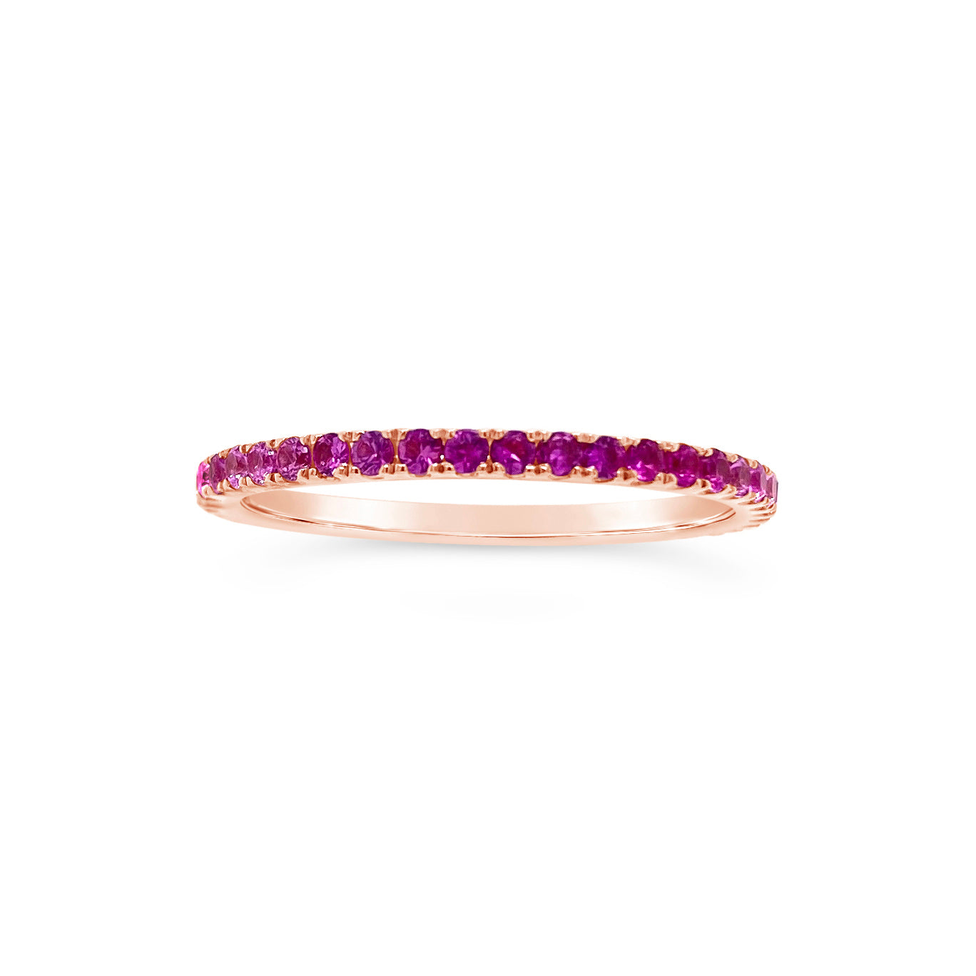 Pink Sapphire Eternity Stack Ring | 14K Yellow Gold | EF Collection 14K Rose Gold / 7