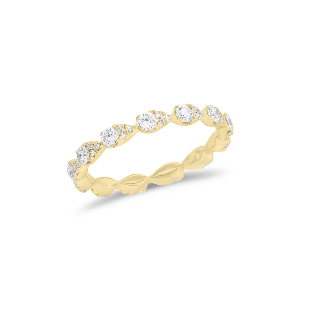 Diamond Pear Clusters Stackable Ring - Nuha Jewelers